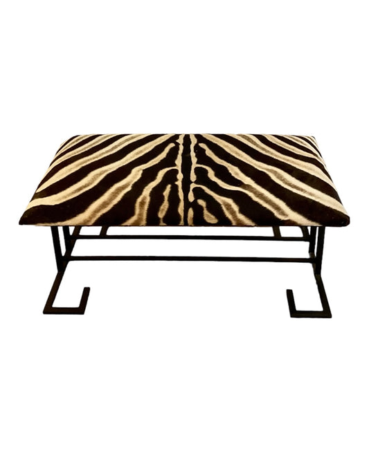 AZANIA Ottoman in Zebra Hide on steel frame