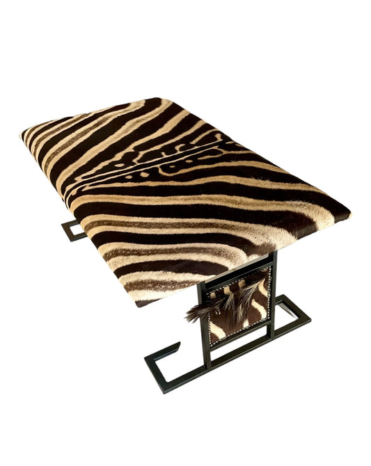 KRUGER Ottoman in Zebra Hide